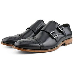 NEW ASHER GREEN MEN MONKSTRAPS LEATHER DRESS SHOES